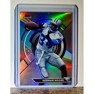 Herman Moore 2023 Topps Finest Refractor NFL #184 Football Card Detroit Lions